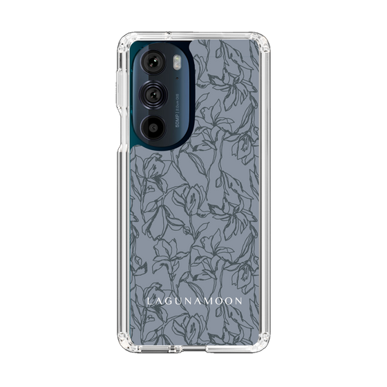 Slim Protection Case［ LAGUNAMOON - FlowerPattern - Dark blue ］