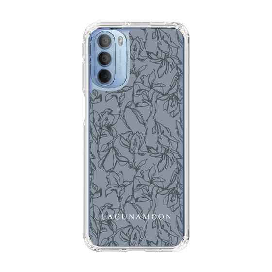 Slim Protection Case［ LAGUNAMOON - FlowerPattern - Dark blue ］