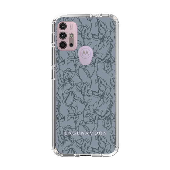 Slim Protection Case［ LAGUNAMOON - FlowerPattern - Dark blue ］