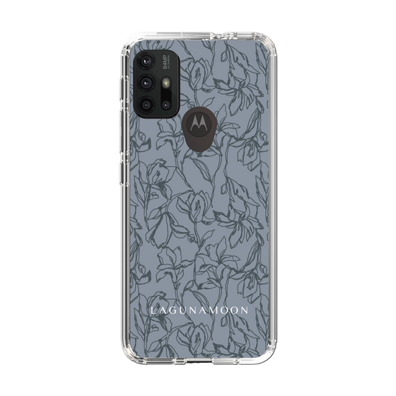 Slim Protection Case［ LAGUNAMOON - FlowerPattern - Dark blue ］