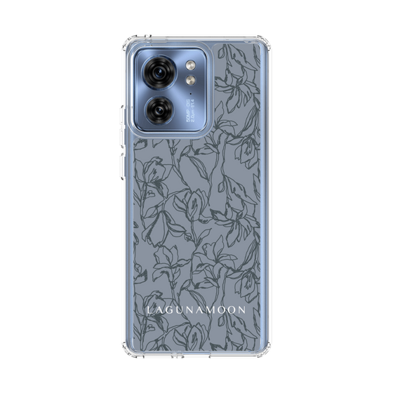 Slim Protection Case［ LAGUNAMOON - FlowerPattern - Dark blue ］