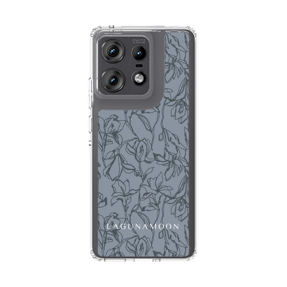 Slim Protection Case［ LAGUNAMOON - FlowerPattern - Dark blue ］