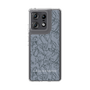 Slim Protection Case［ LAGUNAMOON - FlowerPattern - Dark blue ］