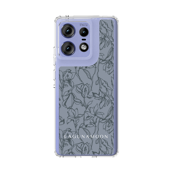 Slim Protection Case［ LAGUNAMOON - FlowerPattern - Dark blue ］