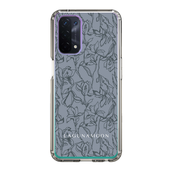 Slim Protection Case［ LAGUNAMOON - FlowerPattern - Dark blue ］