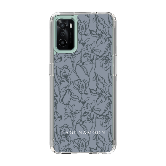 Slim Protection Case［ LAGUNAMOON - FlowerPattern - Dark blue ］