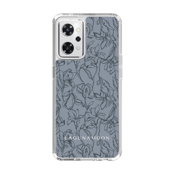 Slim Protection Case［ LAGUNAMOON - FlowerPattern - Dark blue ］