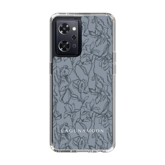 Slim Protection Case［ LAGUNAMOON - FlowerPattern - Dark blue ］
