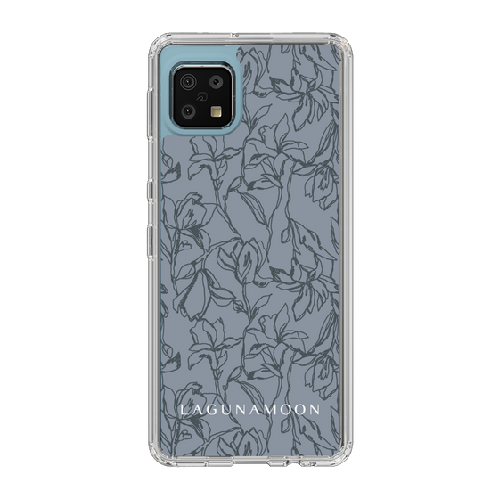 Slim Protection Case［ LAGUNAMOON - FlowerPattern - Dark blue ］