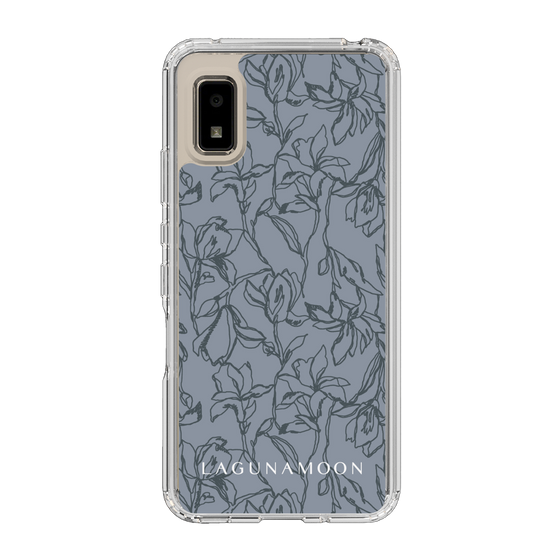 Slim Protection Case［ LAGUNAMOON - FlowerPattern - Dark blue ］