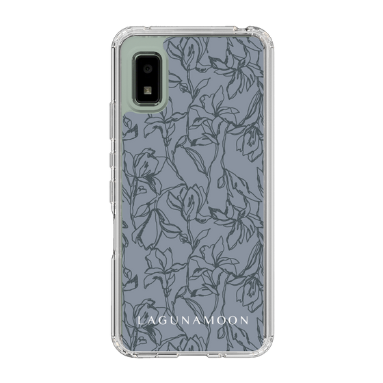 Slim Protection Case［ LAGUNAMOON - FlowerPattern - Dark blue ］