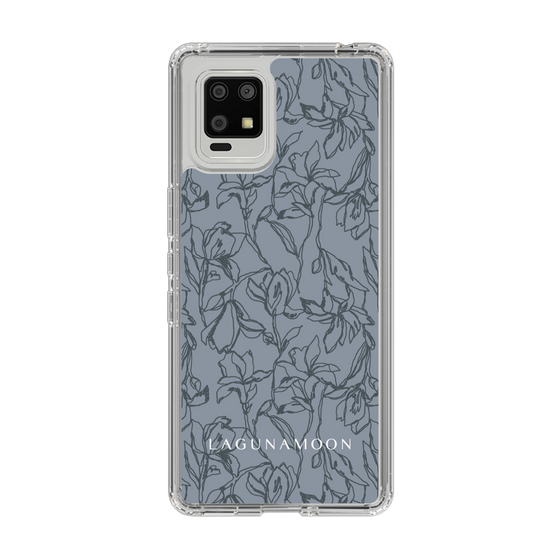 Slim Protection Case［ LAGUNAMOON - FlowerPattern - Dark blue ］