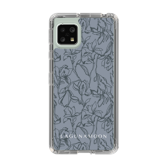 Slim Protection Case［ LAGUNAMOON - FlowerPattern - Dark blue ］