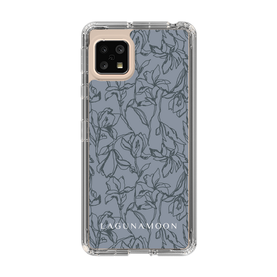 Slim Protection Case［ LAGUNAMOON - FlowerPattern - Dark blue ］