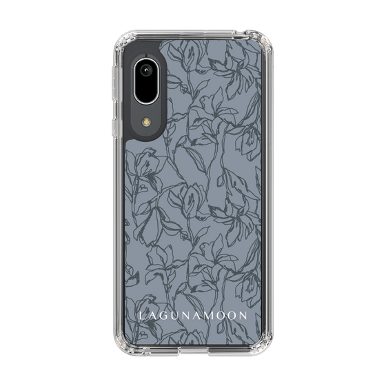 Slim Protection Case［ LAGUNAMOON - FlowerPattern - Dark blue ］