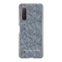 Slim Protection Case［ LAGUNAMOON - FlowerPattern - Dark blue ］
