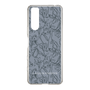 Slim Protection Case［ LAGUNAMOON - FlowerPattern - Dark blue ］