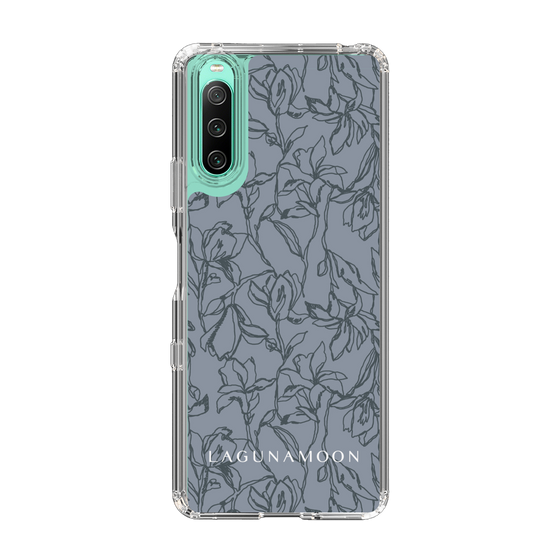 Slim Protection Case［ LAGUNAMOON - FlowerPattern - Dark blue ］