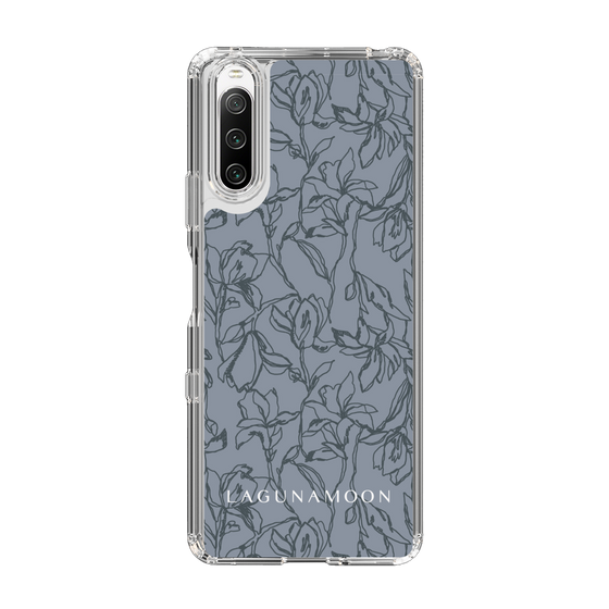 Slim Protection Case［ LAGUNAMOON - FlowerPattern - Dark blue ］
