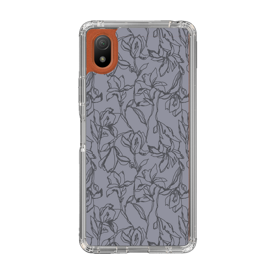Slim Protection Case［ LAGUNAMOON - FlowerPattern - Dark blue ］