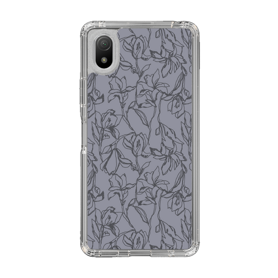 Slim Protection Case［ LAGUNAMOON - FlowerPattern - Dark blue ］