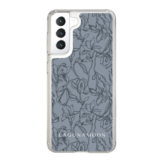 Slim Protection Case［ LAGUNAMOON - FlowerPattern - Dark blue ］