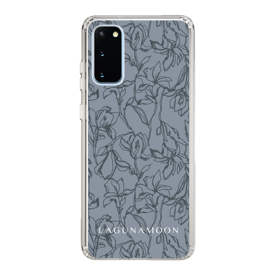 Slim Protection Case［ LAGUNAMOON - FlowerPattern - Dark blue ］