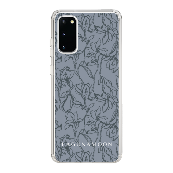 Slim Protection Case［ LAGUNAMOON - FlowerPattern - Dark blue ］