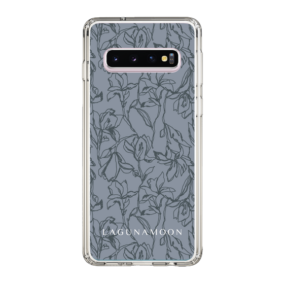 Slim Protection Case［ LAGUNAMOON - FlowerPattern - Dark blue ］