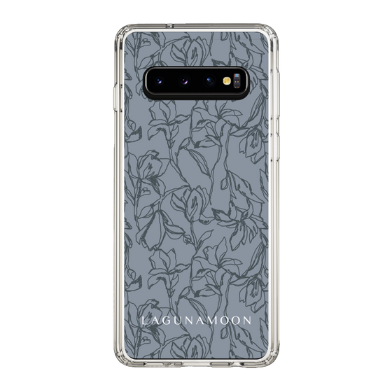 Slim Protection Case［ LAGUNAMOON - FlowerPattern - Dark blue ］