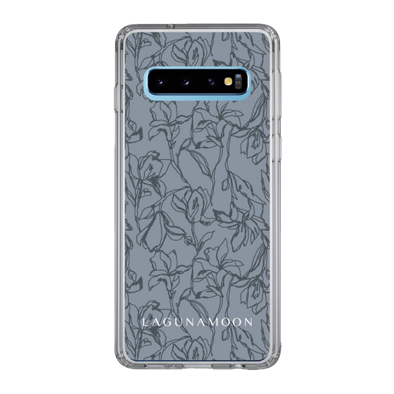 Slim Protection Case［ LAGUNAMOON - FlowerPattern - Dark blue ］