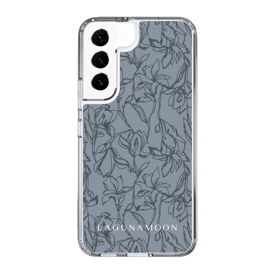 Slim Protection Case［ LAGUNAMOON - FlowerPattern - Dark blue ］
