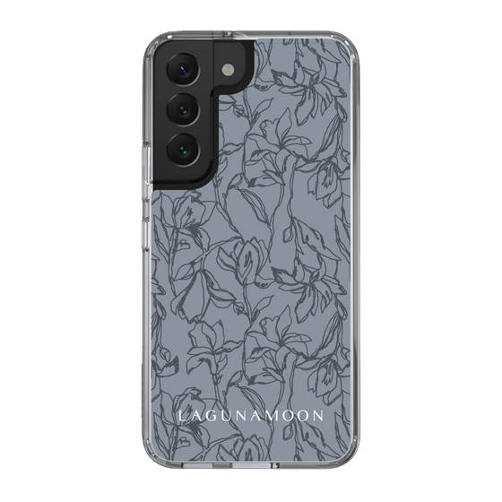 Slim Protection Case［ LAGUNAMOON - FlowerPattern - Dark blue ］
