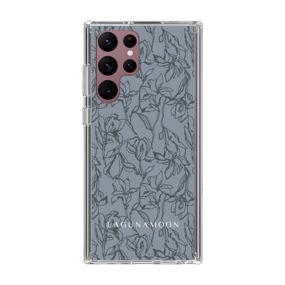Slim Protection Case［ LAGUNAMOON - FlowerPattern - Dark blue ］