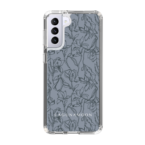 Slim Protection Case［ LAGUNAMOON - FlowerPattern - Dark blue ］