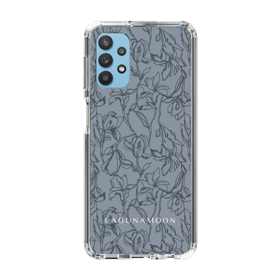 Slim Protection Case［ LAGUNAMOON - FlowerPattern - Dark blue ］