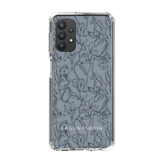 Slim Protection Case［ LAGUNAMOON - FlowerPattern - Dark blue ］