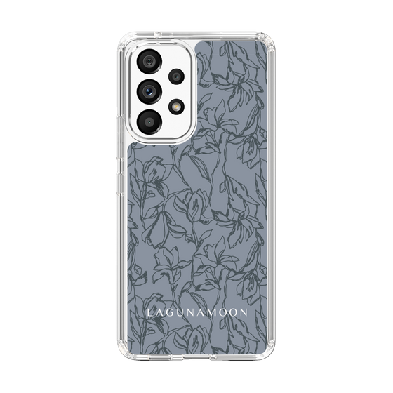 Slim Protection Case［ LAGUNAMOON - FlowerPattern - Dark blue ］