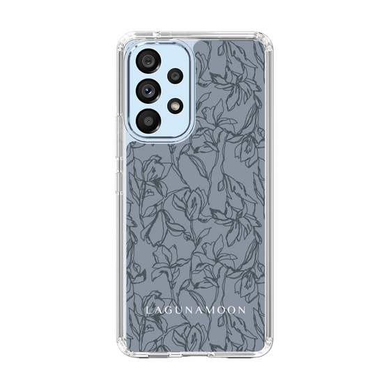 Slim Protection Case［ LAGUNAMOON - FlowerPattern - Dark blue ］