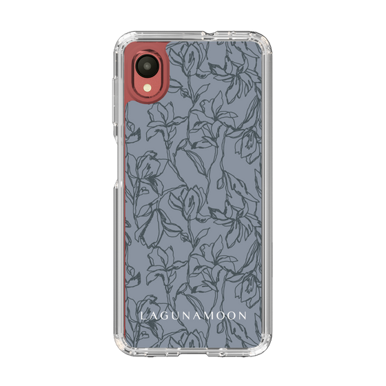 Slim Protection Case［ LAGUNAMOON - FlowerPattern - Dark blue ］