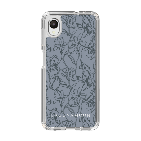 Slim Protection Case［ LAGUNAMOON - FlowerPattern - Dark blue ］