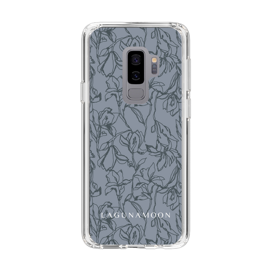 Slim Protection Case［ LAGUNAMOON - FlowerPattern - Dark blue ］