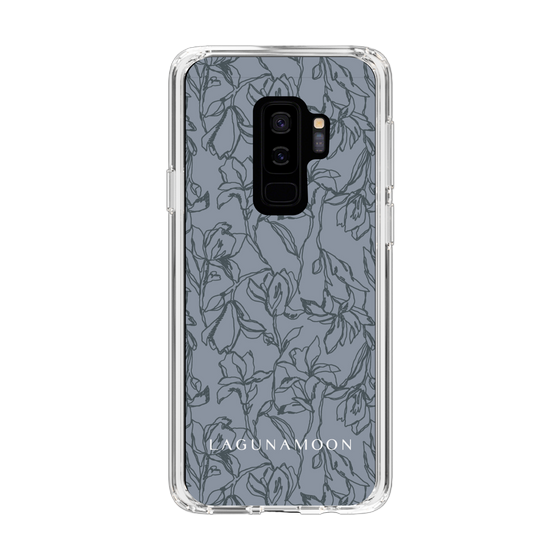Slim Protection Case［ LAGUNAMOON - FlowerPattern - Dark blue ］