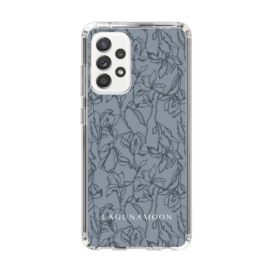 Slim Protection Case［ LAGUNAMOON - FlowerPattern - Dark blue ］