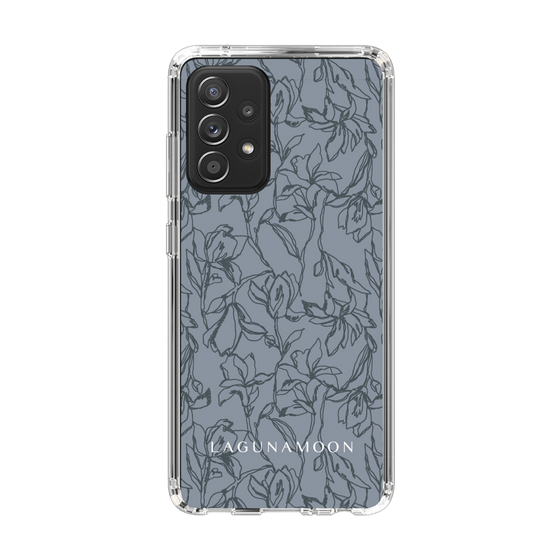 Slim Protection Case［ LAGUNAMOON - FlowerPattern - Dark blue ］