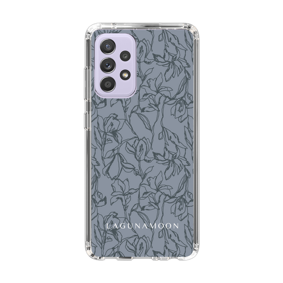 Slim Protection Case［ LAGUNAMOON - FlowerPattern - Dark blue ］