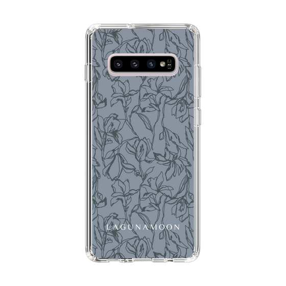 Slim Protection Case［ LAGUNAMOON - FlowerPattern - Dark blue ］