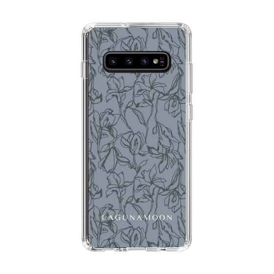 Slim Protection Case［ LAGUNAMOON - FlowerPattern - Dark blue ］