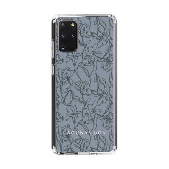 Slim Protection Case［ LAGUNAMOON - FlowerPattern - Dark blue ］