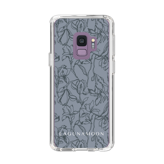 Slim Protection Case［ LAGUNAMOON - FlowerPattern - Dark blue ］